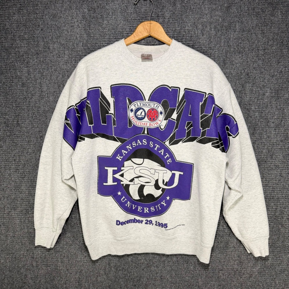 Vintage 1995 Kansas State Wildcats Holiday Bowl Sweatshirt Fruit of the Loom L